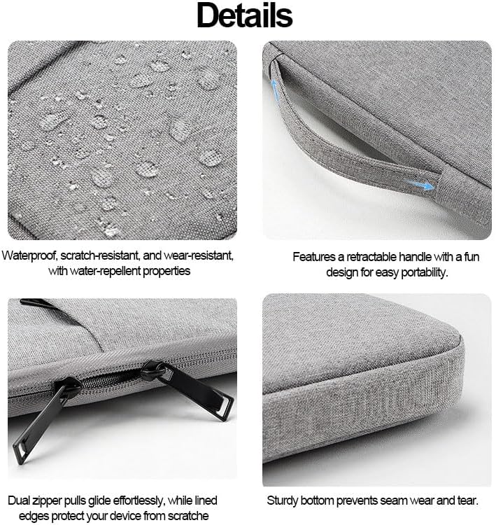 15.6In Laptop Case Sleeve, Protective Cover Bag with Accessories Pocket for 15-16In HP Asus Dell Lenovo Notebook